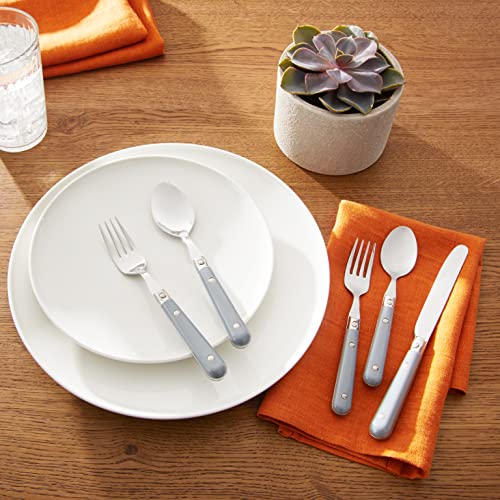 Ginkgo International Le Prix Stainless Steel Dishwasher-safe 30piece flatware set  Service for 6  Grey (22719) - Image 4
